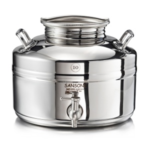 Bidon din inox alimentar cu manere pentru apa, vin, tuica, lapte, ulei - Sansone, model Europa cu manere - Img 5