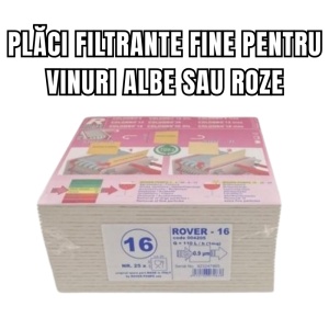 Placa filtru vin, ROVER 16 (0,9 μm) - 20x20 cm, 25 buc - Img 2
