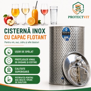 Butoi / Cisternă inox vin 200 L Toscana Inox, fabricată în Italia – capac flotant, garnitură silicon alimentar, pompă și robinet inox - Img 2