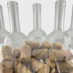 Pachet 30 sticle vin 750 ml + 30 dopuri de pluta micro – set complet imbuteliere - Img 1