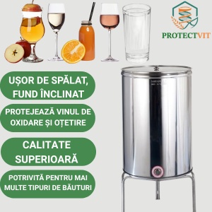 Butoi inox de 500L, finisaj lucios, pentru agheazmă, vin sau alte băuturi, calitate alimentară, Sansone - Img 2