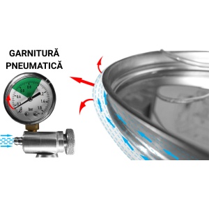 Cisterna inox de 200L cu capac flotant cu garnitura de silicon si robinet de inox, fabricata in Italia ARIA PE - TOSCANA INOX - Img 3