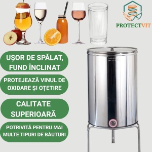 Cisterna inox de 500L, finisaj lucios, pentru agheazmă, vin sau alte băuturi, calitate alimentară, Sansone - Img 2
