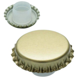 Capac metalic auriu cu bidula pentru sticlele de sampanie, 29 mm( 200 buc.) - Img 2