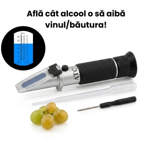 Refractometru pentru determinarea continutului de zahar si urmarirea fermentatiei, 0 - 32 % Brix/0,2 + ATC, cu manual de instructiune si tabel de conversie grade bix la potential alcoolic - Img 3