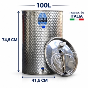 Cisterna inox vin fund plan 100L ARIA PE - TOSCANA INOX
