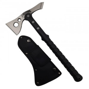Topor camping, otel inoxidabil, argintiu, 38 cm, teaca inclusa