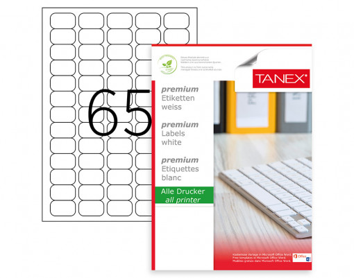 ETICHETE 65/A4 38.1*21.2MM COLTURI ROTUNDE 100/TOP TANEX