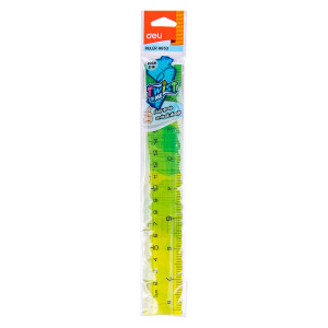 RIGLA 20CM MULTICOLORA FLEXIBILA DELI - Img 3