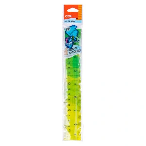 RIGLA 20CM MULTICOLORA FLEXIBILA DELI - Img 3