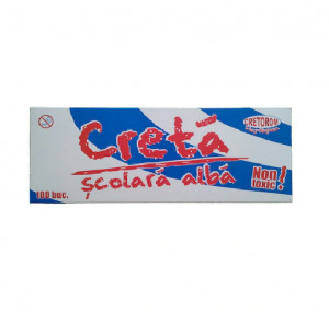 Creta scolara alba , patrata clasica, new ECO - 100 buc/cutie
