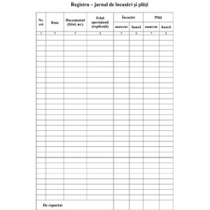 REGISTRU JURNAL DE INCASARI SI PLATI