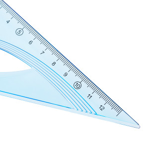 ECHER 18 CM 60 GRADE ALBASTRU TRANSPARENT DELI - Img 2
