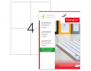 ETICHETE 4/A4 105*148.5MM COLTURI DREPTE 100/TOP TANEX - Img 1