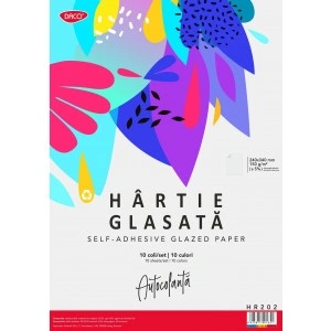HARTIE GLASATA AUTOCOLANTA 24X34CM 10 FILE/SET DACO