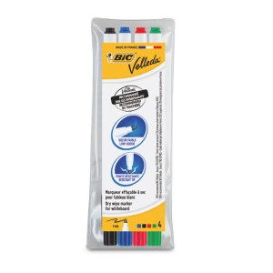 MARKER WHITEBOARD 4/SET VELLEDA VARF SUBTIRE 1721 BIC