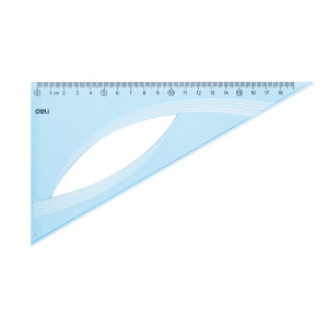 ECHER 18 CM 60 GRADE ALBASTRU TRANSPARENT DELI - Img 1