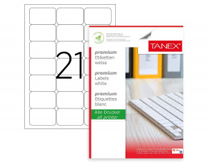 ETICHETE 21/A4 63.5*38.1MM COLTURI ROTUNDE 100/TOP TANEX - Img 1