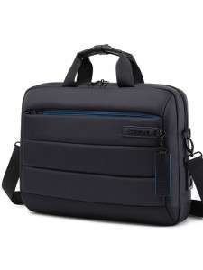 Geanta BESTLIFE CPlus, 33x41x9cm, compartiment tabletaa si laptop 15.6 inch, negru/gri petrol - Img 3
