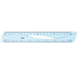 RIGLA 20CM ALBASTRA TRANSPARENTA DELI - Img 1