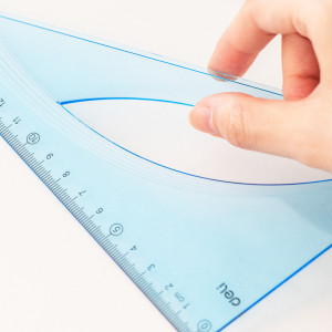 ECHER 12CM 45GRADE ALBASTRU TRANSPARENT DELI - Img 3