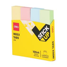INDEX ADEZIV HARTIE 19*76MM 4 CUL. PASTEL 100 FILE DELI - Img 2