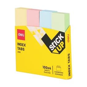 INDEX ADEZIV HARTIE 19*76MM 4 CUL. PASTEL 100 FILE DELI - Img 2