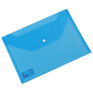 MAPA PLASTIC CU BUTON A4 ALBASTRA DELI - Img 1