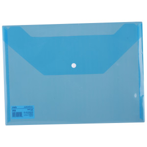 MAPA PLASTIC CU BUTON A4 ALBASTRA DELI - Img 2