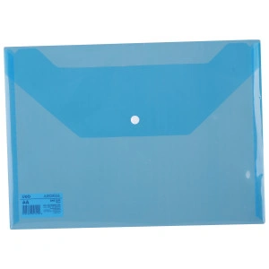 MAPA PLASTIC CU BUTON A4 ALBASTRA DELI - Img 2