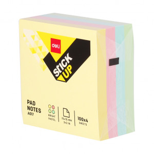 NOTES ADEZIV 76*76MM 4 CULORI PASTEL 400 FILE DELI - Img 2