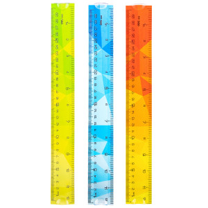RIGLA 30CM MULTICOLORA FLEXIBILA DELI - Img 1