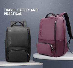 Rucsac laptop BESTLIFE cu sistem atifurt si conectori USB si Type-C - Img 5