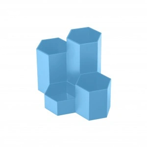 SUPORT BIROU 4 COMPARTIMENTE PLASTIC ALBASTRU ECADA 95104A
