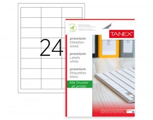 ETICHETE 24/A4 64.6*33.8MM COLTURI DREPTE 100/TOP TANEX