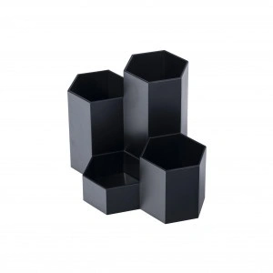 SUPORT BIROU 4 COMPARTIMENTE PLASTIC NEGRU ECADA 95104N
