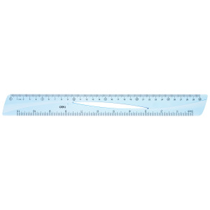 RIGLA 30CM ALBASTRA TRANSPARENTA DELI