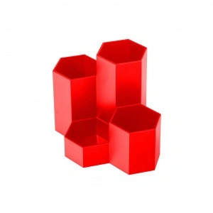 SUPORT BIROU 4 COMPARTIMENTE PLASTIC ROSU ECADA 95104R