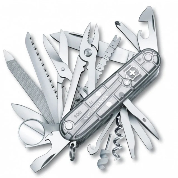Briceag Victorinox SwissChamp Silvertech, 91 mm, argintiu transparent 1.6794.T7