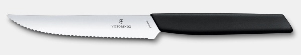 Cutit Victorinox Swiss Modern pentru friptura, lama 12cm, Black 6.9003.12W
