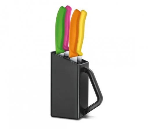 Set cutite Friptura & Pizza Victorinox Swiss Classic Steak & Pizza Block, 4 piese, Multicolor 6.7126.4