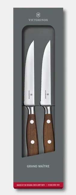 Set pentru friptura Victorinox Grand Maitre Wood Steak Set, 2 piese, Brown 7.7240.2W