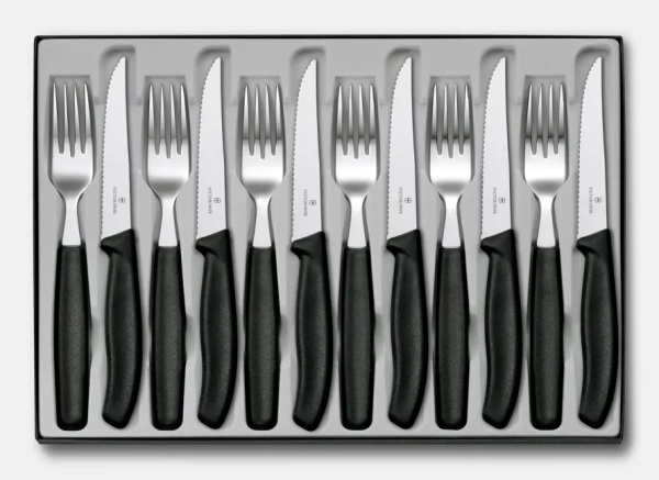 Set Victorinox Swiss Classic Table Set, Steak Knife,12 piese, Black 6.7233.12