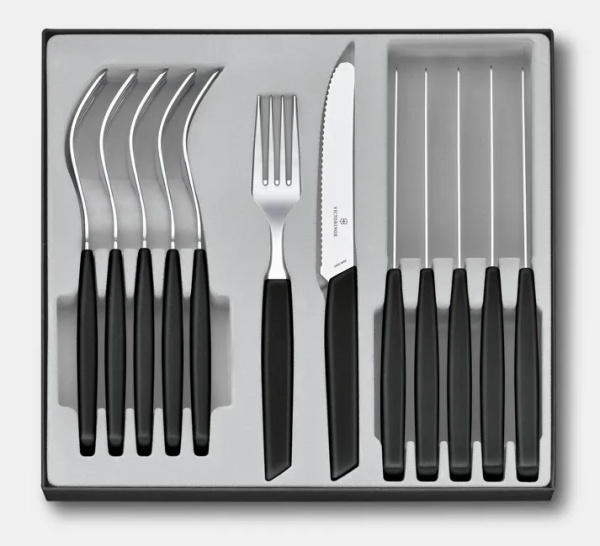 Set Victorinox Swiss Modern Table Set, 12 piese, Black 6.9093.11W.12