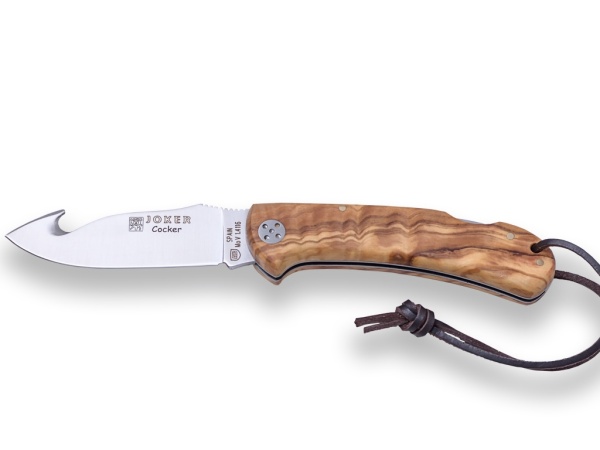 Briceag pentru jupuit Joker Cocker, maner lemn maslin, lama 9cm NO135