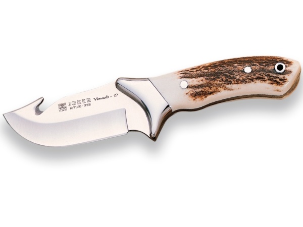 Cutit pentru jupuit Joker Venado D, maner corn cerb, lama full tang 10cm CC05