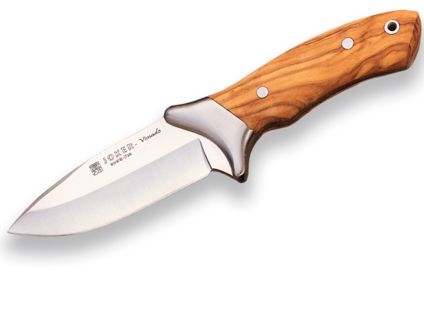 Cutit pentru jupuit Joker Venado, maner lemn maslin, lama full tang 11cm CO06