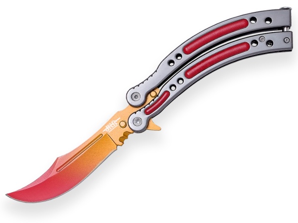 Briceag fluture Joker Counter Strike GO, maner aluminiu, lama 10 cm JKR0541