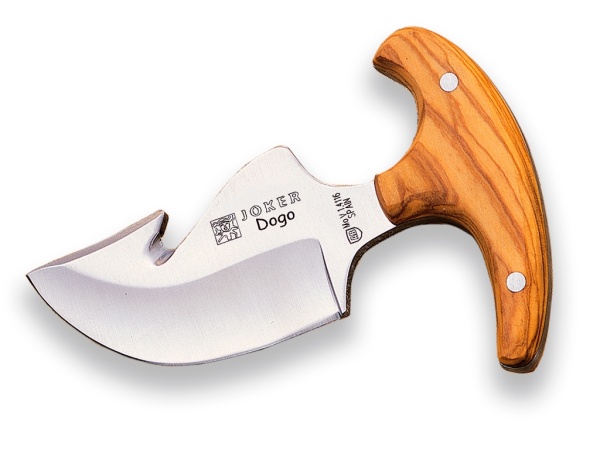 Cutit pentru jupuit Joker Dogo, maner lemn maslin, lama full tang 8cm CO11