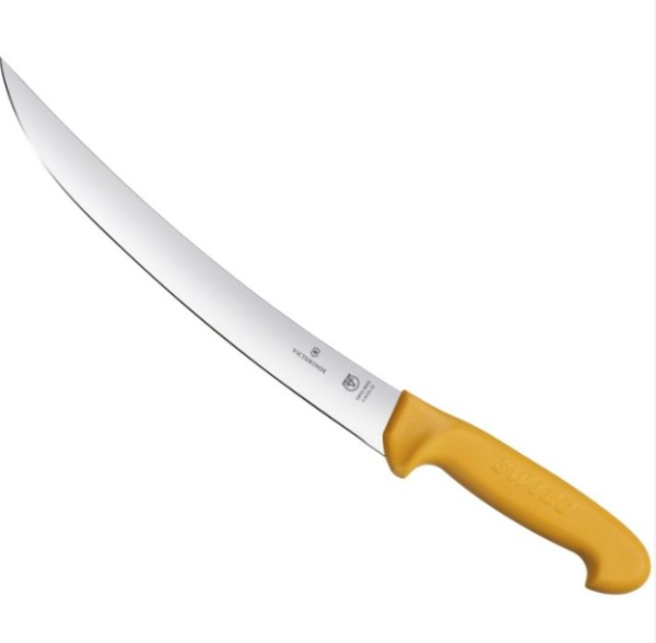Cutit pentru macelarie Victorinox Swibo Butcher Knife, lama 26cm, Orange 5.8435.26